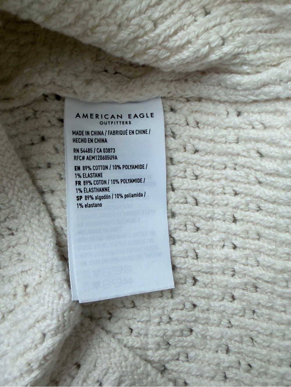 American Eagle Outfitters Cream Knit Strapless Crop Top - Picture 4 of 4